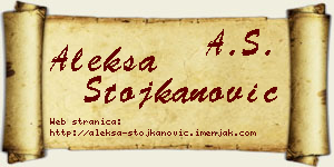 Aleksa Stojkanović vizit kartica